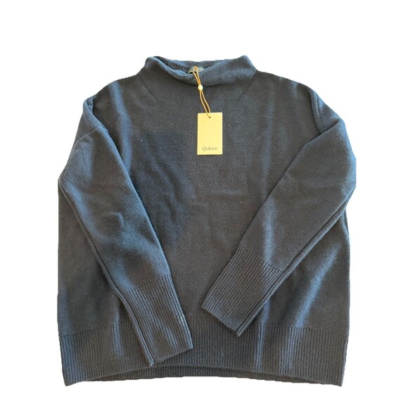 Quince Sweaters - Quince Navy Mongolian Cashmere Funnel Neck Pullover Sweater Women's S